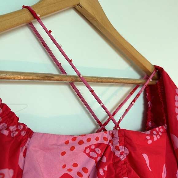 Farm Rio Octocool Puff Sleeve Mini Dress Size M - Picture 3 of 6